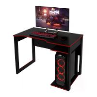 Mesa Para Computador Gamer Me4161 Preto Vermelho Preto Verme - 1