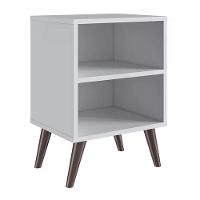 Mesa De Cabeceira Com Prateleira Cb200 Branco Branco - 1