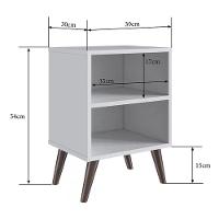 Mesa De Cabeceira Com Prateleira Cb200 Branco Branco