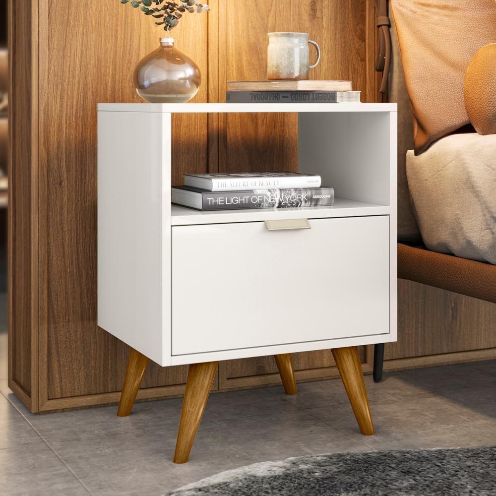 Mesa De Cabeceira Com 1 Gaveta 14050 Off White Cristal Dmad - 3