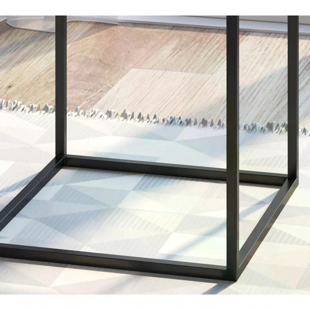 Mesa Lateral Cube 24804 Linha Complementos Preto Artesano Pr - 3