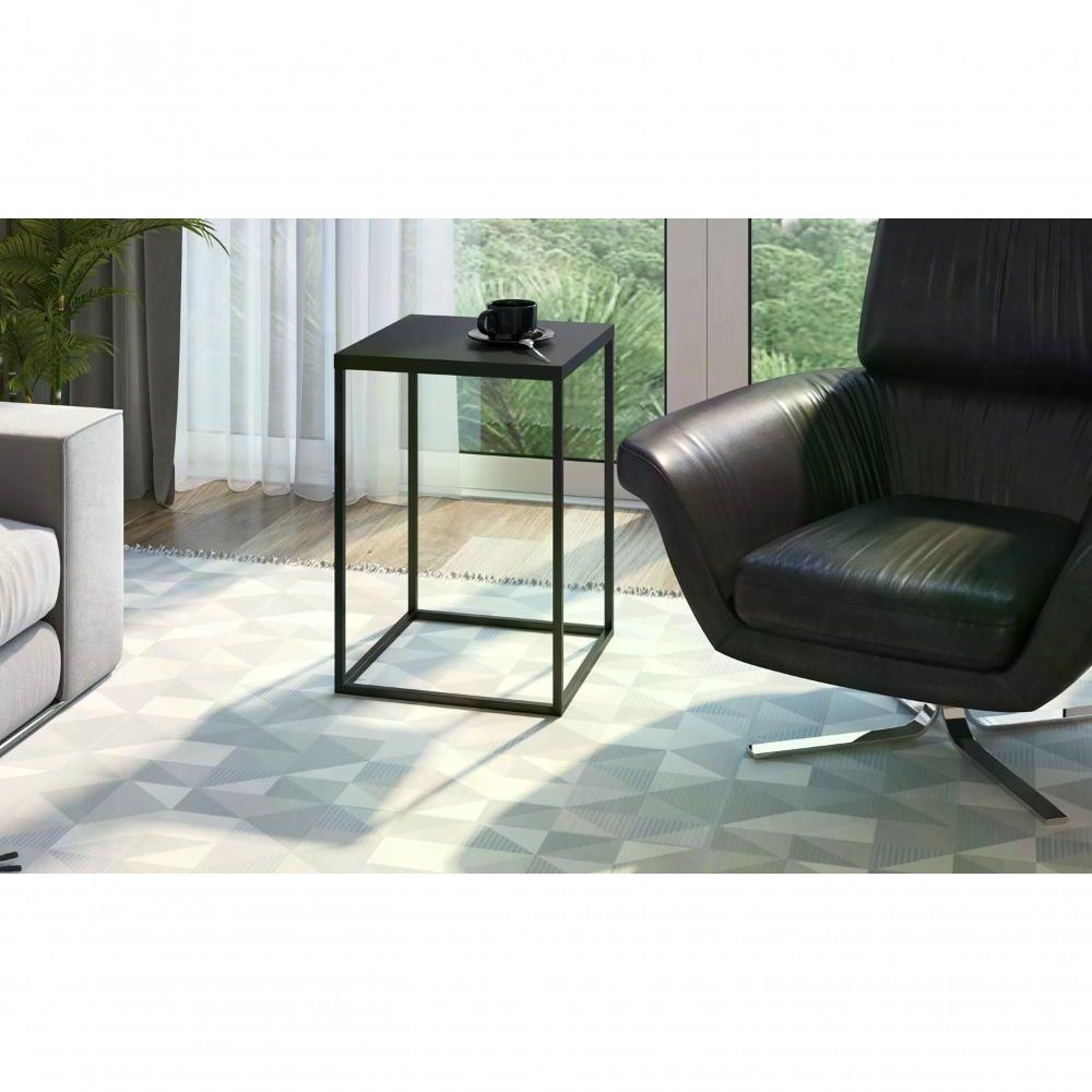 Mesa Lateral Cube 24804 Linha Complementos Preto Artesano Pr - 4