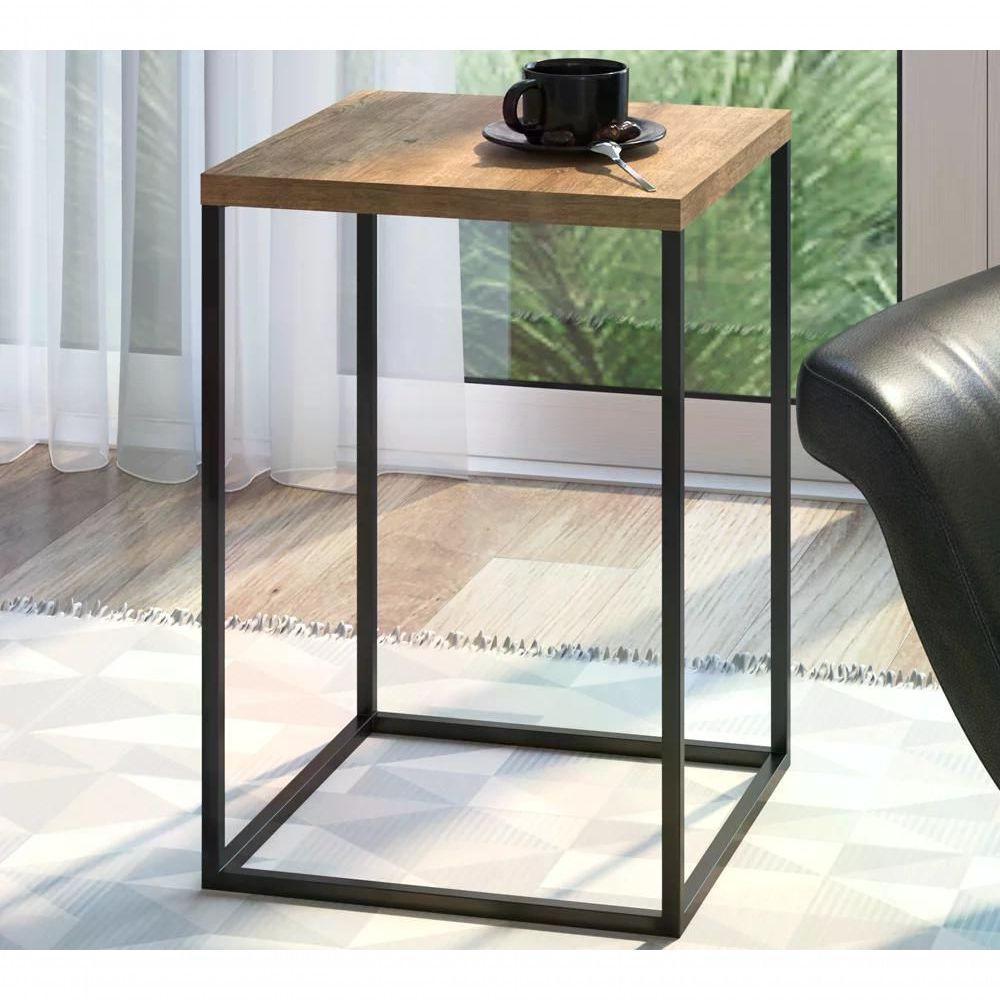 Mesa Lateral Cube 24804 Linha Complementos Preto Vermont Art - 1