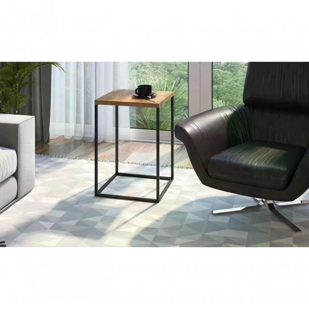 Mesa Lateral Cube 24804 Linha Complementos Preto Vermont Art - 4