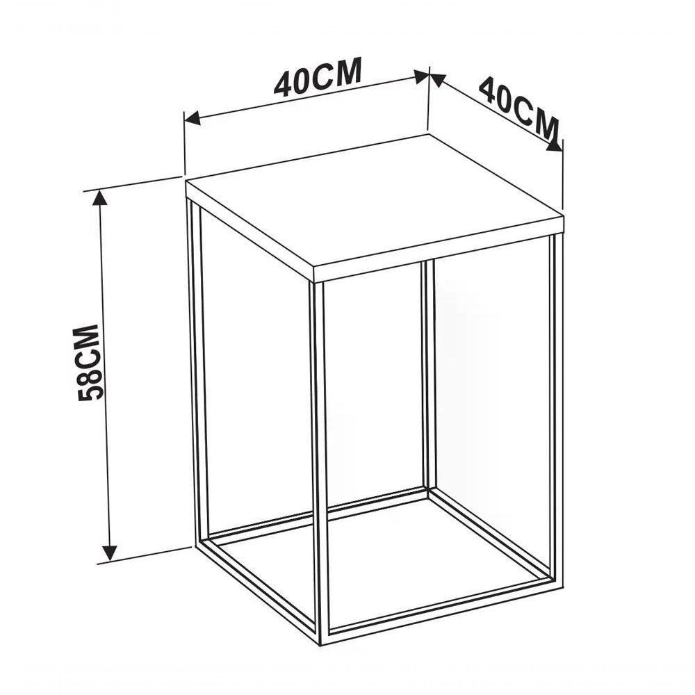 Mesa Lateral Cube 24804 Linha Complementos Preto Vermont Art - 5