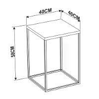 Mesa Lateral Cube 24804 Linha Complementos Preto Vermont Art - 5