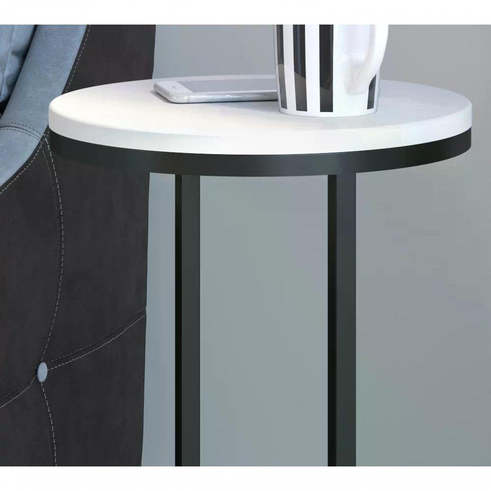 Mesa Lateral Voip Alta 24814 Linha Complementos Preto Branco - 4