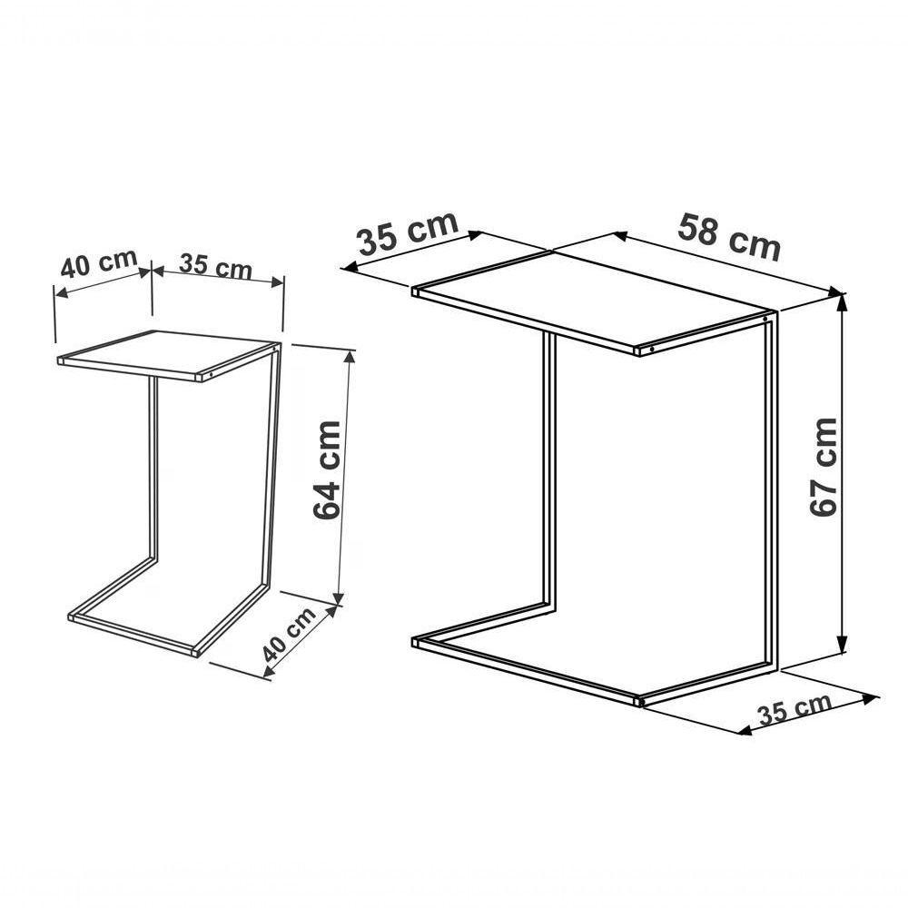 Conjunto 02 Mesas Laterais 27895 Linha Complementos Vermont - 8