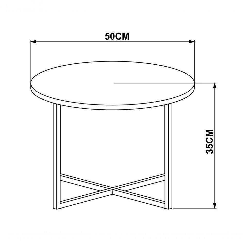 Mesa De Centro Est Aço 27857 Linha Complementos Vermont Pret - 6