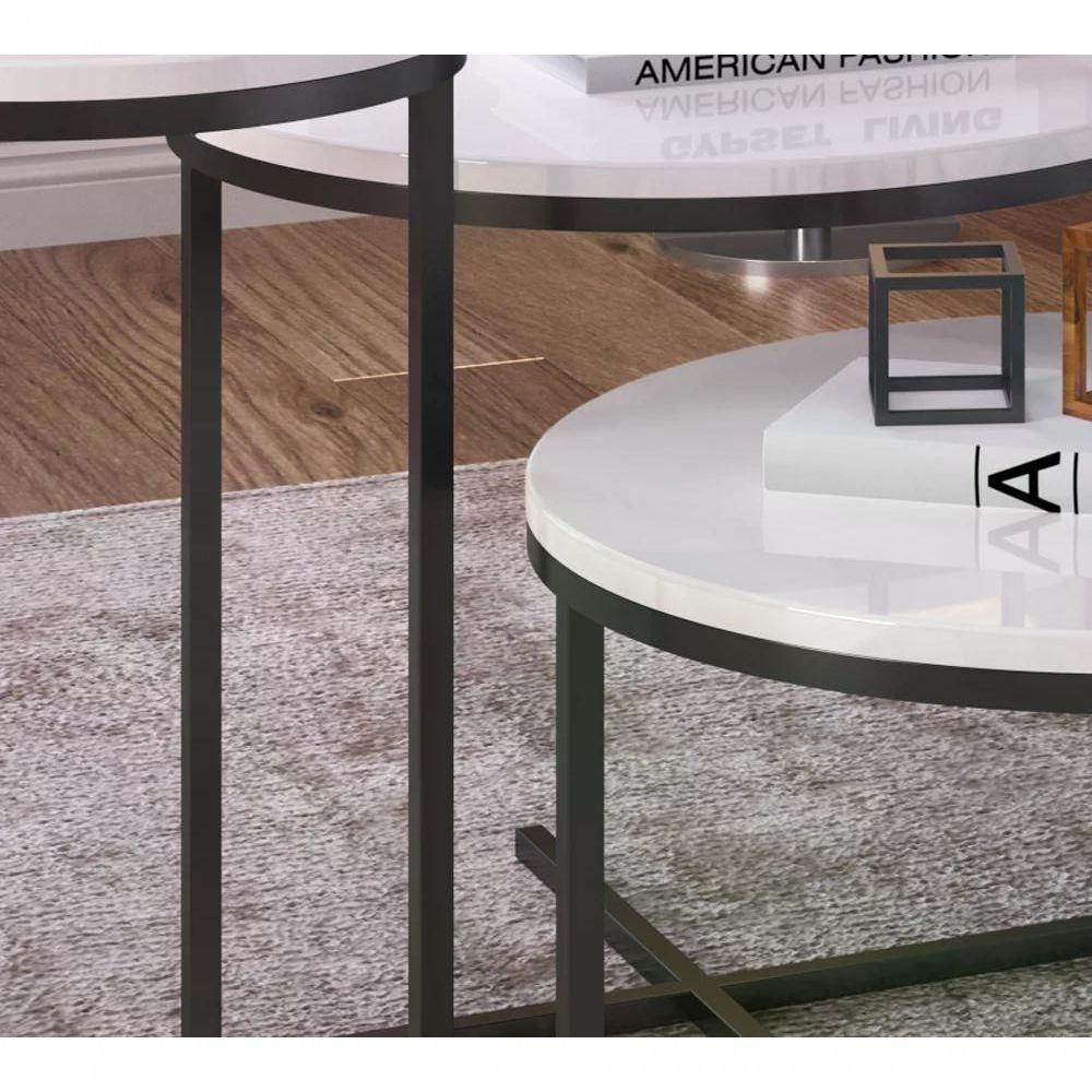 Conjunto Mesas Lateral Voip 03 Peças 24820 Linha Complemento - 4