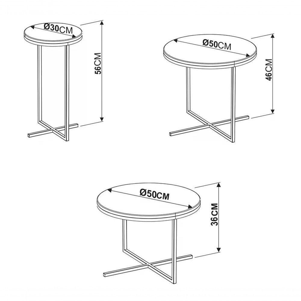 Conjunto Mesas Lateral Voip 03 Peças 24820 Linha Complemento - 5