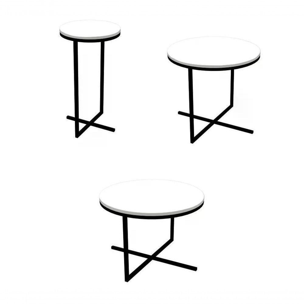 Conjunto Mesas Lateral Voip 03 Peças 24820 Linha Complemento - 6