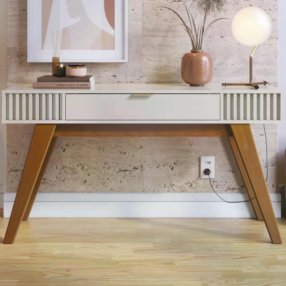 Mesa De Centro Jeri E Aparador Riveira Para Sala Off White F - 7