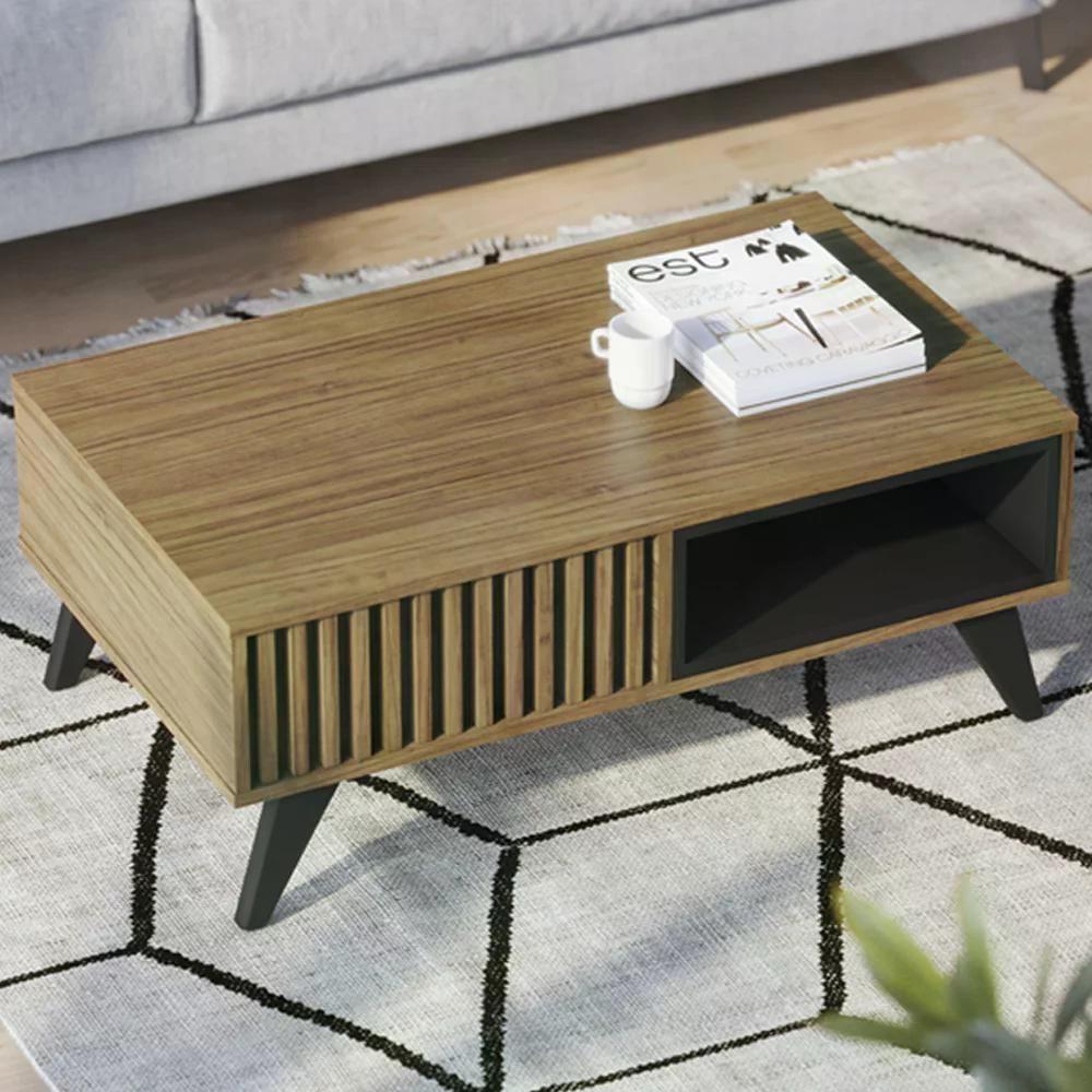 Mesa De Centro Jeri E Aparador Riveira Para Sala Noce Milano - 3