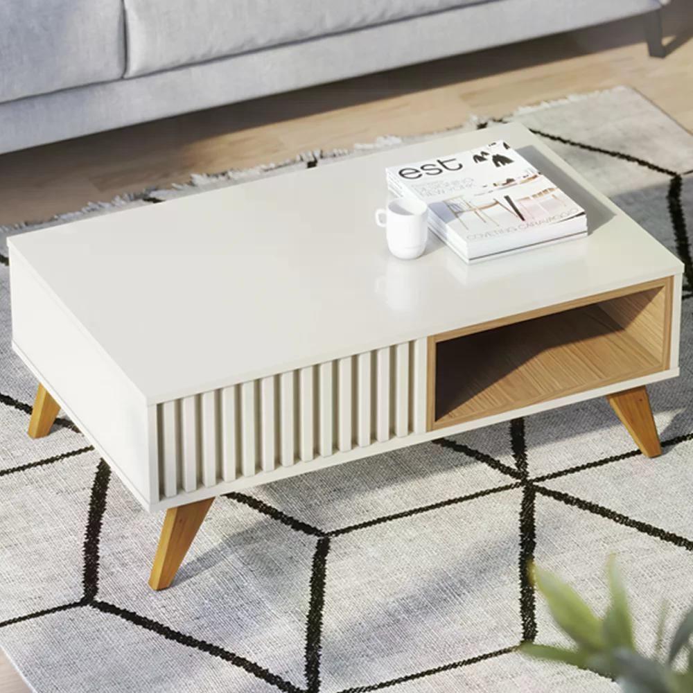 Mesa De Centro Para Sala Jeri Off White Freijo Clb Off White - 1