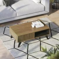 Mesa De Centro Para Sala Jeri Noce Milano Preto Clb Noce Mil - 3