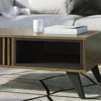 Mesa De Centro Para Sala Jeri Noce Milano Preto Clb Noce Mil - 5