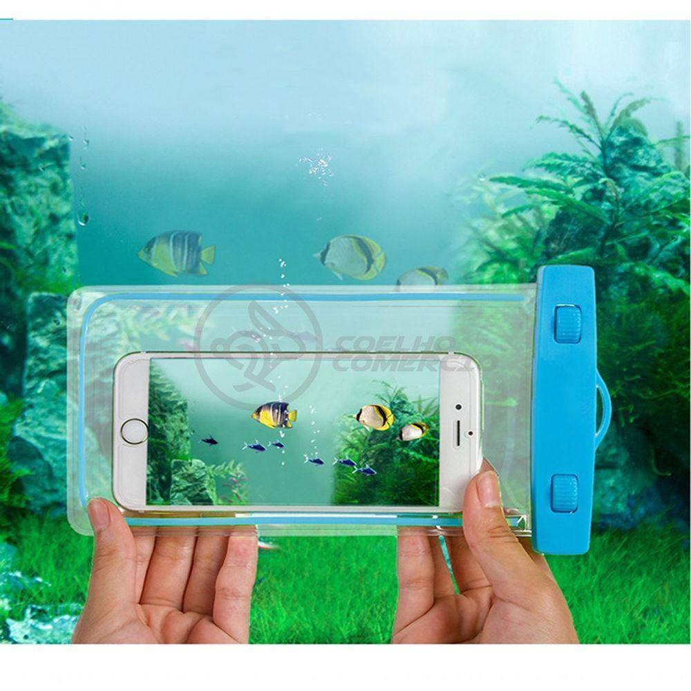 Capa Bolsa A Prova Dágua Impermeável P/ Celular Azul - 4