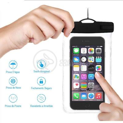 Capa Bolsa A Prova Dágua Impermeável P/ Celular Preto