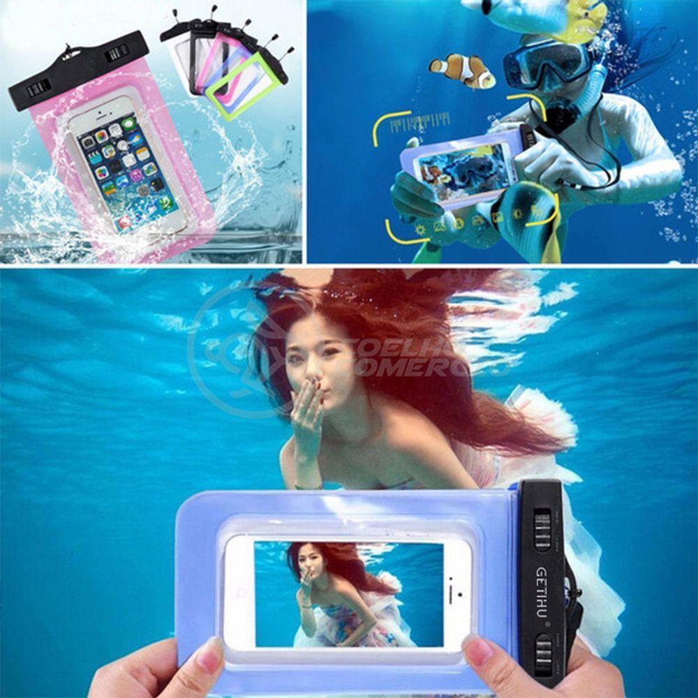 Capa Bolsa A Prova Dágua Impermeável P/ Celular Preto - 10