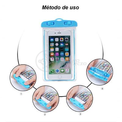 Capa Bolsa A Prova Dágua Impermeável P/ Celular Azul