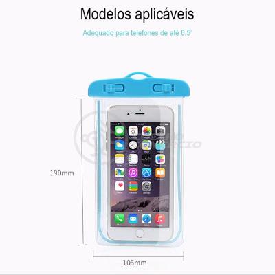 Capa Bolsa A Prova Dágua Impermeável P/ Celular Azul