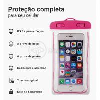 Capa Bolsa A Prova Dágua Impermeável P/ Celular Rosa - 1