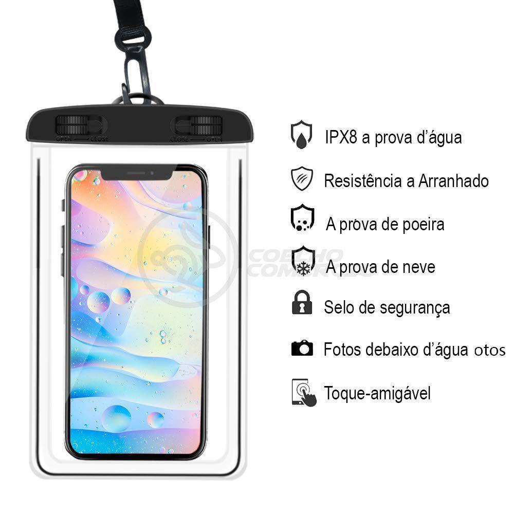 Capa Bolsa A Prova Dágua Impermeável P/ Celular Preto - 1