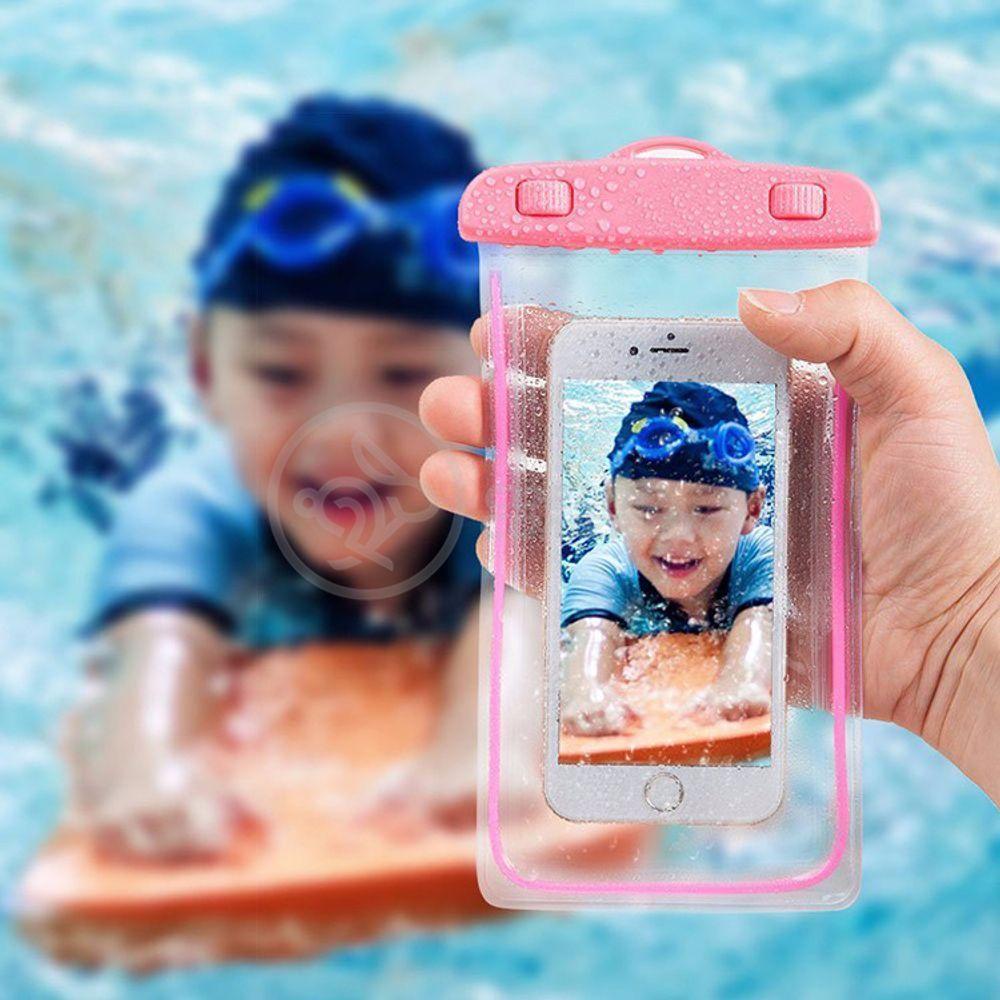 Capa Bolsa A Prova Dágua Impermeável P/ Celular Rosa - 1