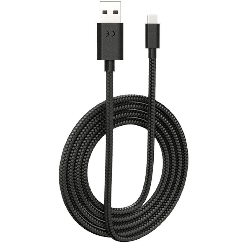 Cabo Usb Tecido 1 Metro Flexível Para Moto E20 - 1