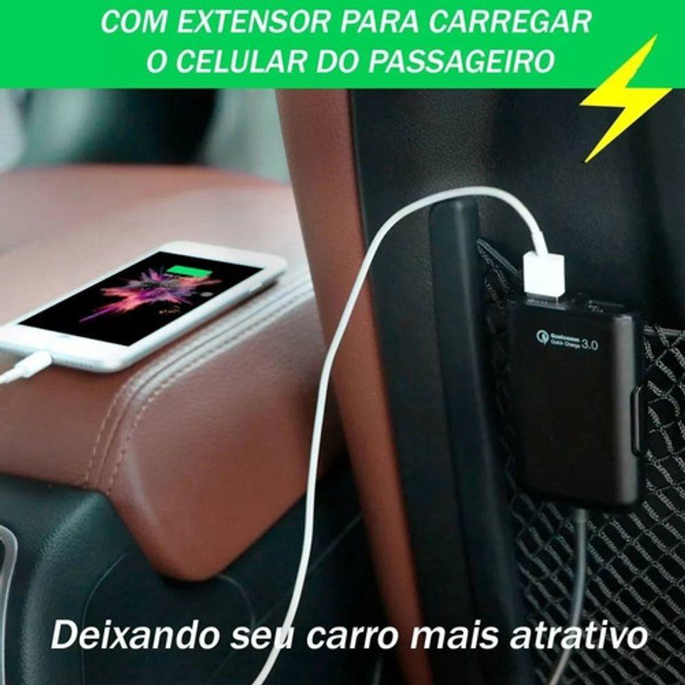 10 Carregador Extensivo Carro Automotivo Veicular 4 Usb - 2