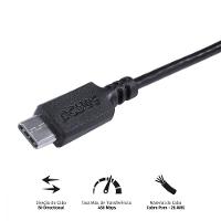 Cabo Para Celular Smartphone Usb A 2.0 Para Usb Tipo C Para 2 Metros Preto - Puacp-02 - 11