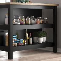 Bancada Gourmet Ilha Cozinha+ Kit Luz+2 Banq. Ditália Preto - 2