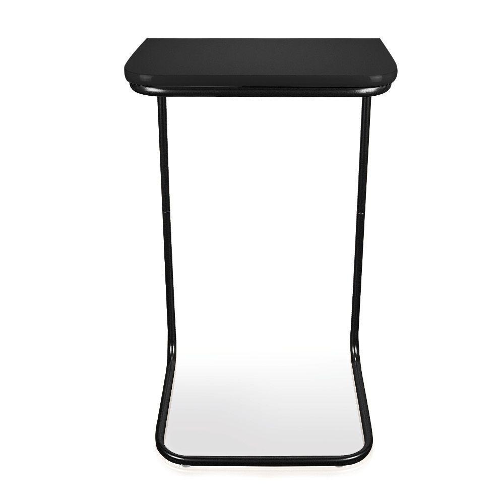 Mesa Lateral Tampo Multiuso P/ Sofá Base Preto Preto - 6