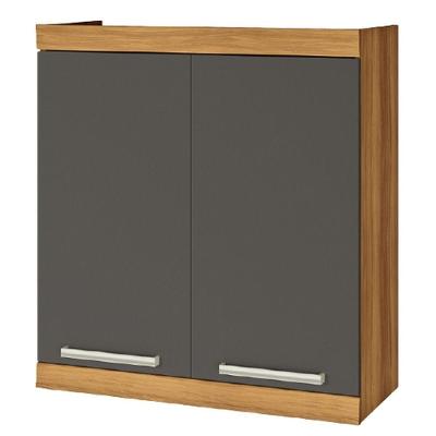 Armário Aéreo 2 Portas Premium 80cm Nesher Freijó e Grafite