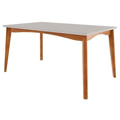 Conjunto Mesa Monalisa Com 6 Cadeiras Rainha Mel E Off-white