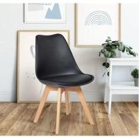Kit 5 Cadeiras Eames Wood Leda Design Preta - 5