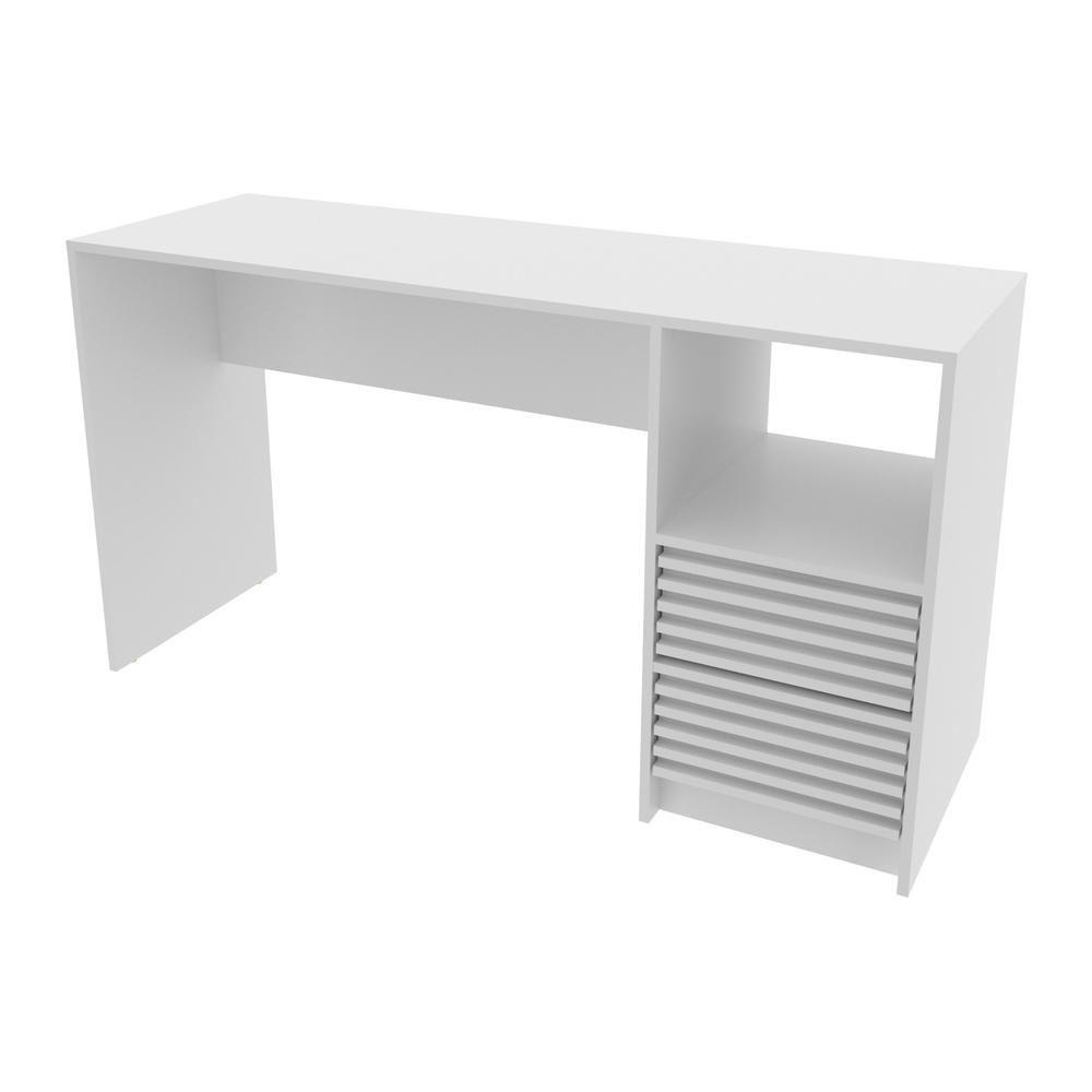 Escrivaninha-mesa Escritório 135,8cm 2 Gavetas E Nicho Multimóveis Cr25262 Branco Branco - 2