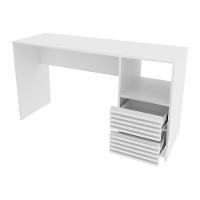 Escrivaninha-mesa Escritório 135,8cm 2 Gavetas E Nicho Multimóveis Cr25262 Branco Branco - 3