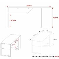 Mesa Para Escritório Com Armário 160cm Multimóveis Cr25264 Amêndoa-preto Amêndoa-preto - 3