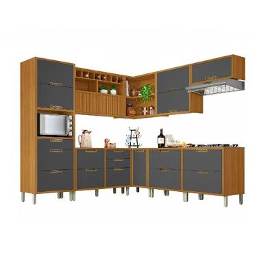 Cozinha Modulada 9 Peças ângulo Freijó Grafite