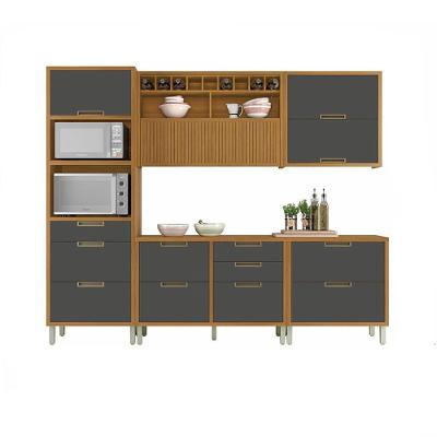 Cozinha Modulada 5 Peças Torre Quente Freijó Grafite
