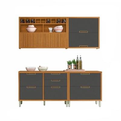 Cozinha Modulada 4 Peças Freijó Grafite