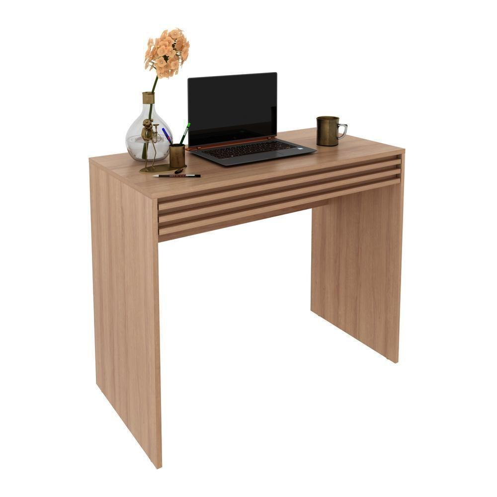 Escrivaninha-mesa Escritório 90cm Com 1 Gaveta Multimóveis Cr25261 Amêndoa Amêndoa - 1