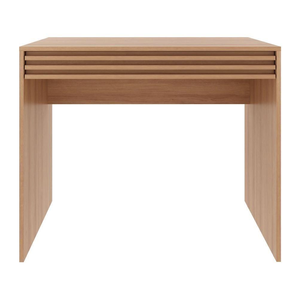 Escrivaninha-mesa Escritório 90cm Com 1 Gaveta Multimóveis Cr25261 Amêndoa Amêndoa - 4