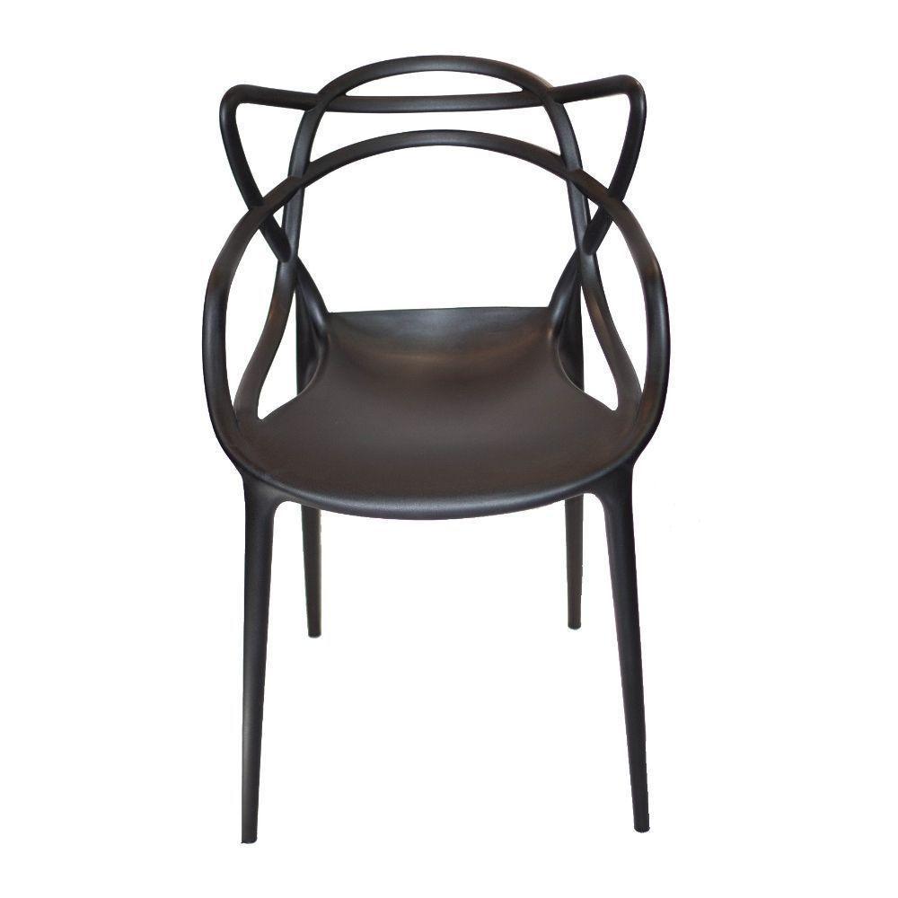 Kit C/ 4 Cadeiras Allegra Masters 100% Polipropileno Preta. - 4