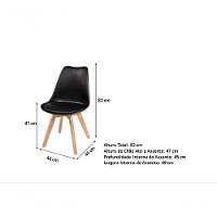 Kit Com 2 Cadeiras Leda Preta - Charles Eames Com Almofada - 6