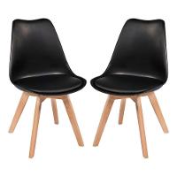 Kit Com 2 Cadeiras Leda Preta - Charles Eames Com Almofada - 1