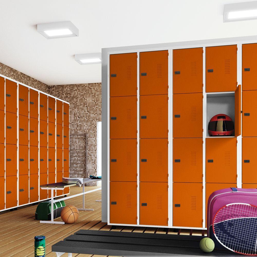 Armário Roupeiro Aço 20 Portas Academia Guarda Volume Trinco Laranja - 8
