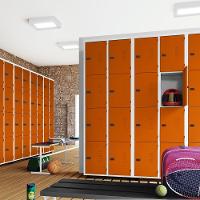 Armário Roupeiro Aço 16 Portas Academia Guarda Volume Trinco Laranja - 2